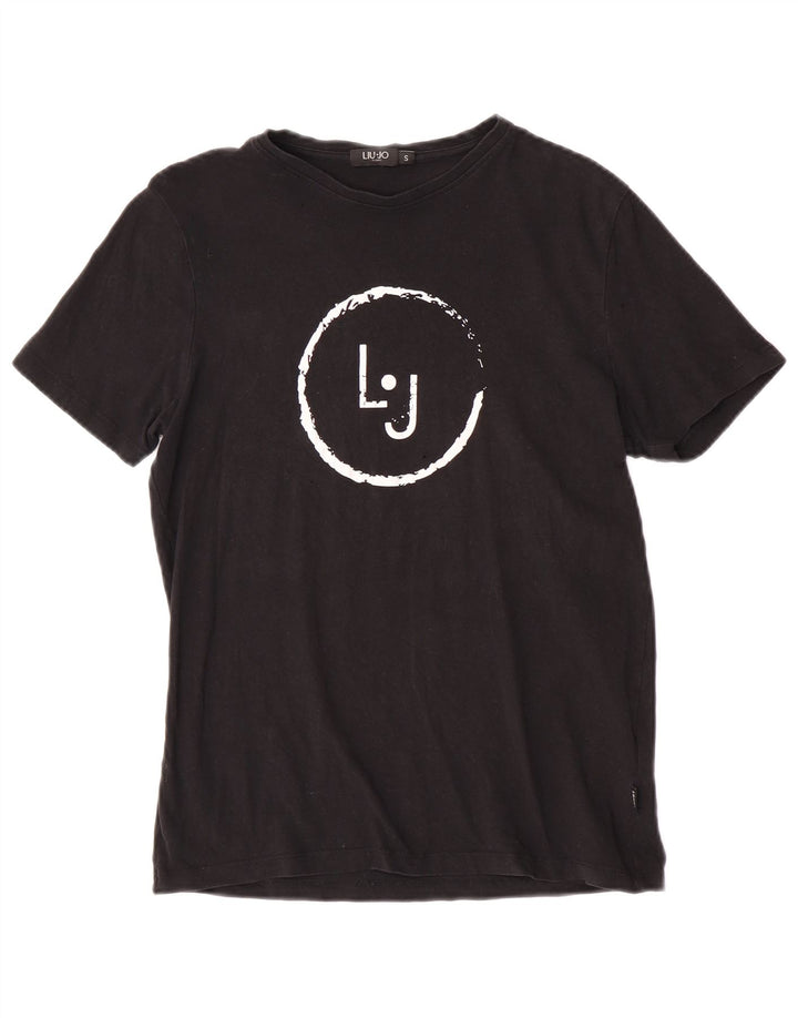 Liu Jo Herre grafisk T-shirt Top Lille sort bomuld