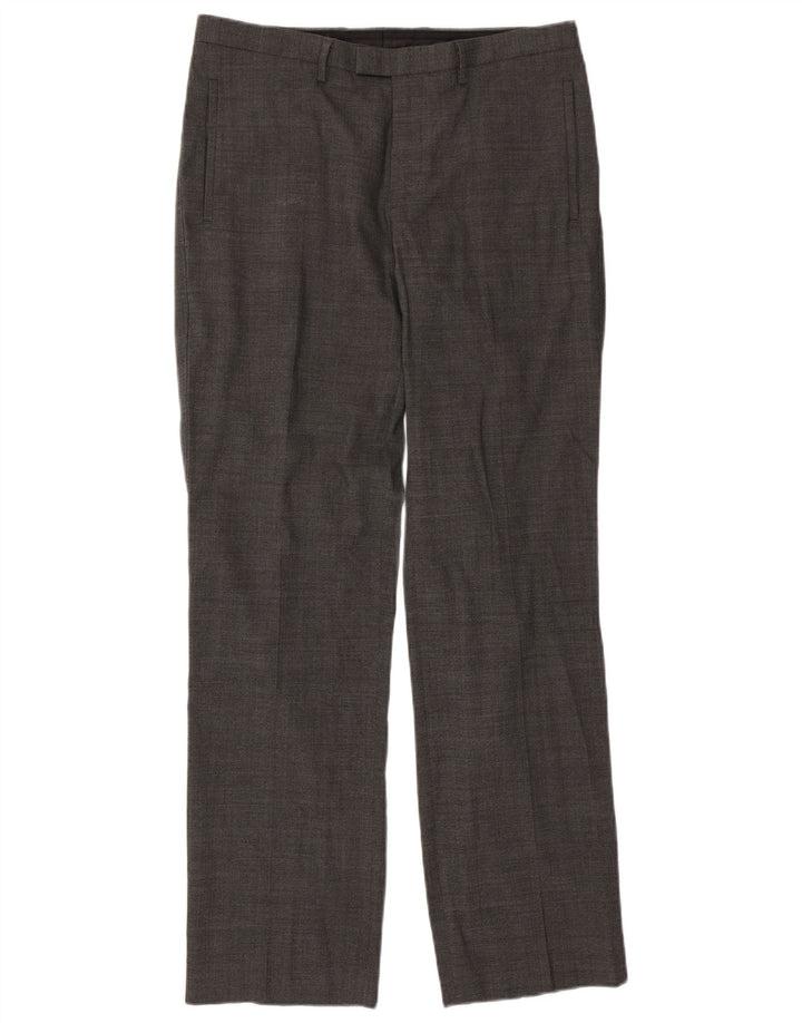Marks & Spencer Herre Autograph Straight Suit Bukser W34 L33 Grå Uld