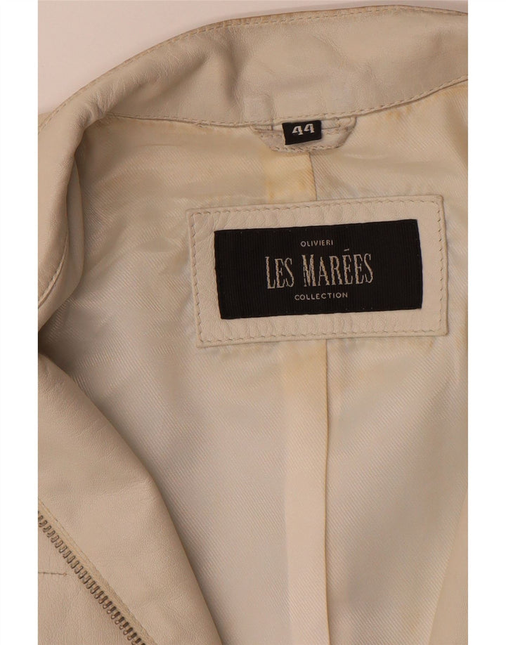 Olivieri Les Marees Dame Læderjakke IT 44 Medium Beige Læder