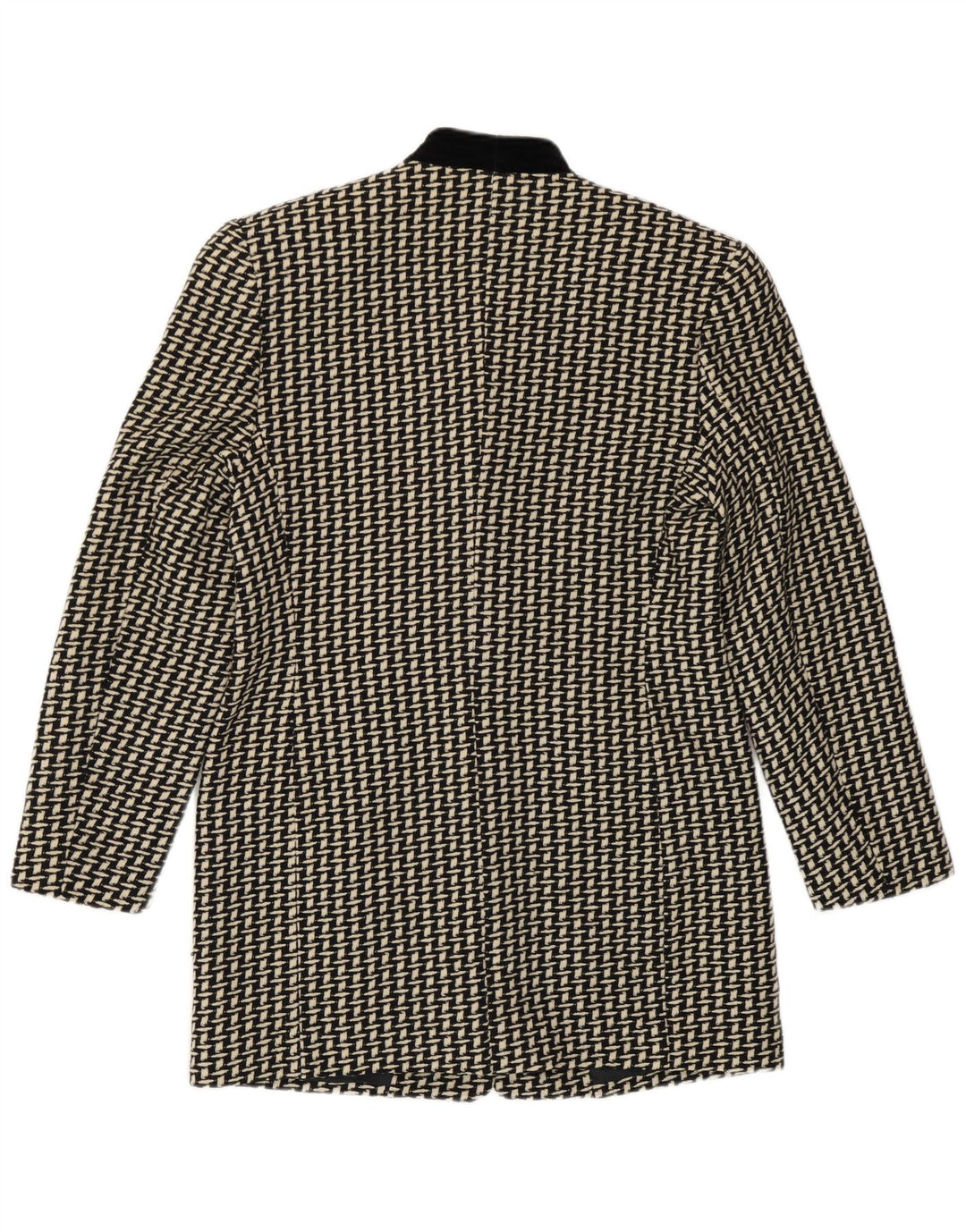 Erreuno Dame Longline abstrakt mønster blazerjakke IT 44 Medium Sort