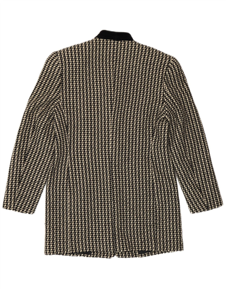 Erreuno Dame Longline abstrakt mønster blazerjakke IT 44 Medium Sort