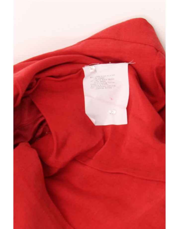 Armani Collezioni Dame Blazer Jacket IT 42 Medium Rød Linned
