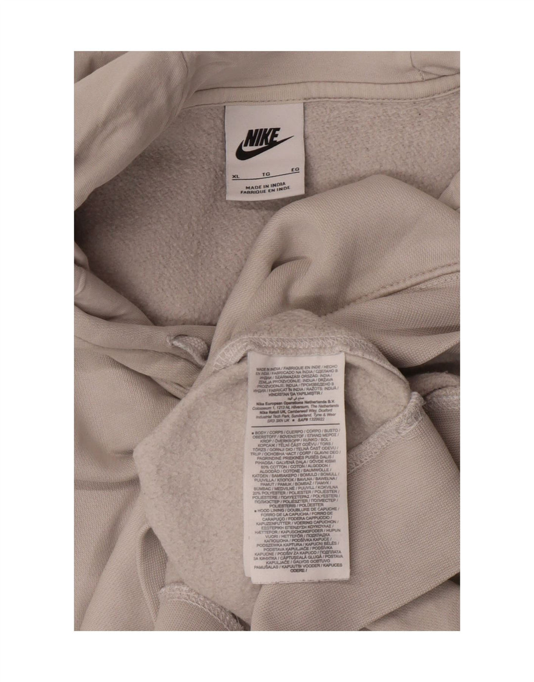 NIKE Mens Hoodie Jumper XL Grey Cotton Vintage Nike and Second-Hand Nike from Messina Hembry 