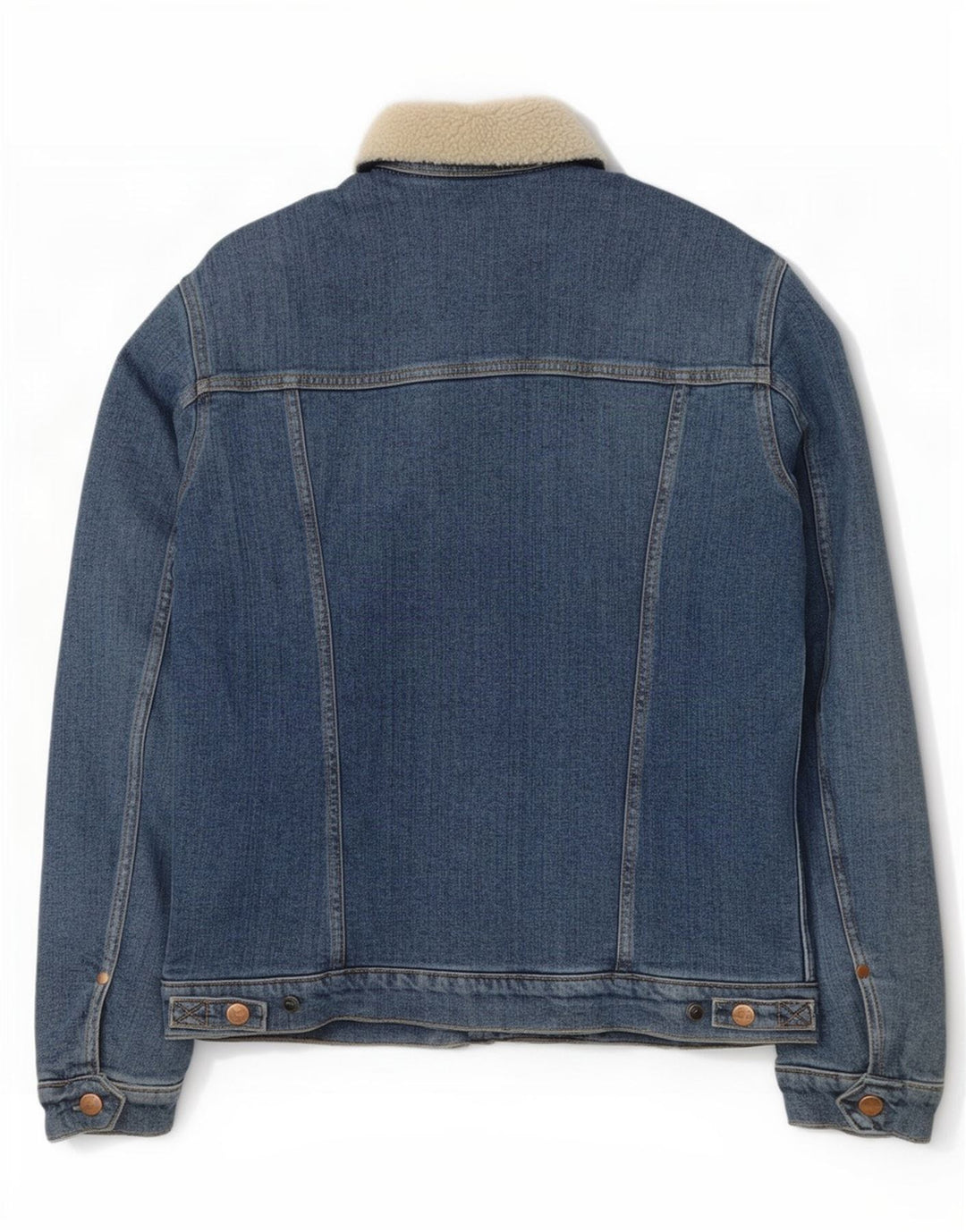 Wrangler Herre Denim Sherpa Jacket UK 36 Small Blue Cotton