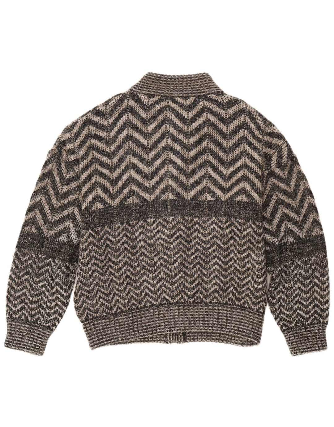 Vintage herre cardigan sweater XL Grå Chevron