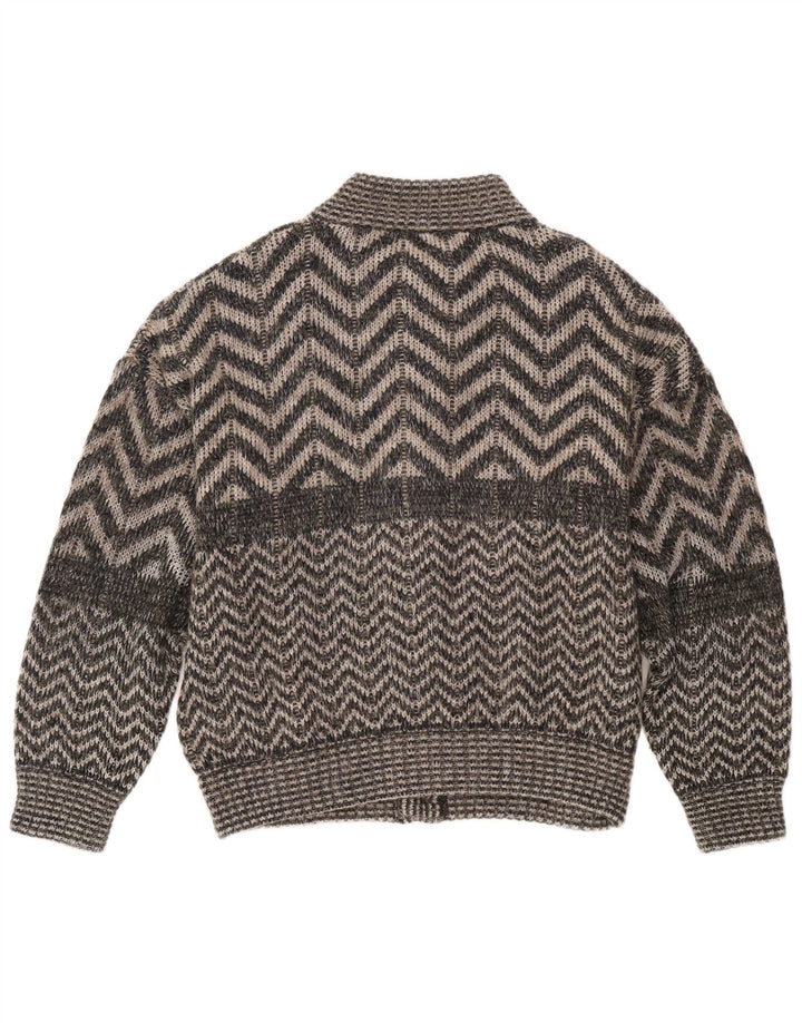 Vintage herre cardigan sweater XL Grå Chevron