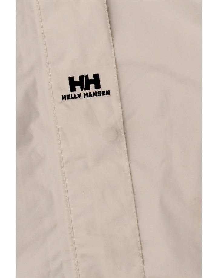 Helly Hansen Regnjakke med hætte til kvinder UK 16 Stor hvid polyester