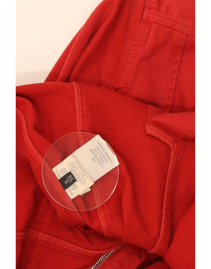 Massimo Dutti Womens Utility Jacket UK 10 Lille rød bomuld