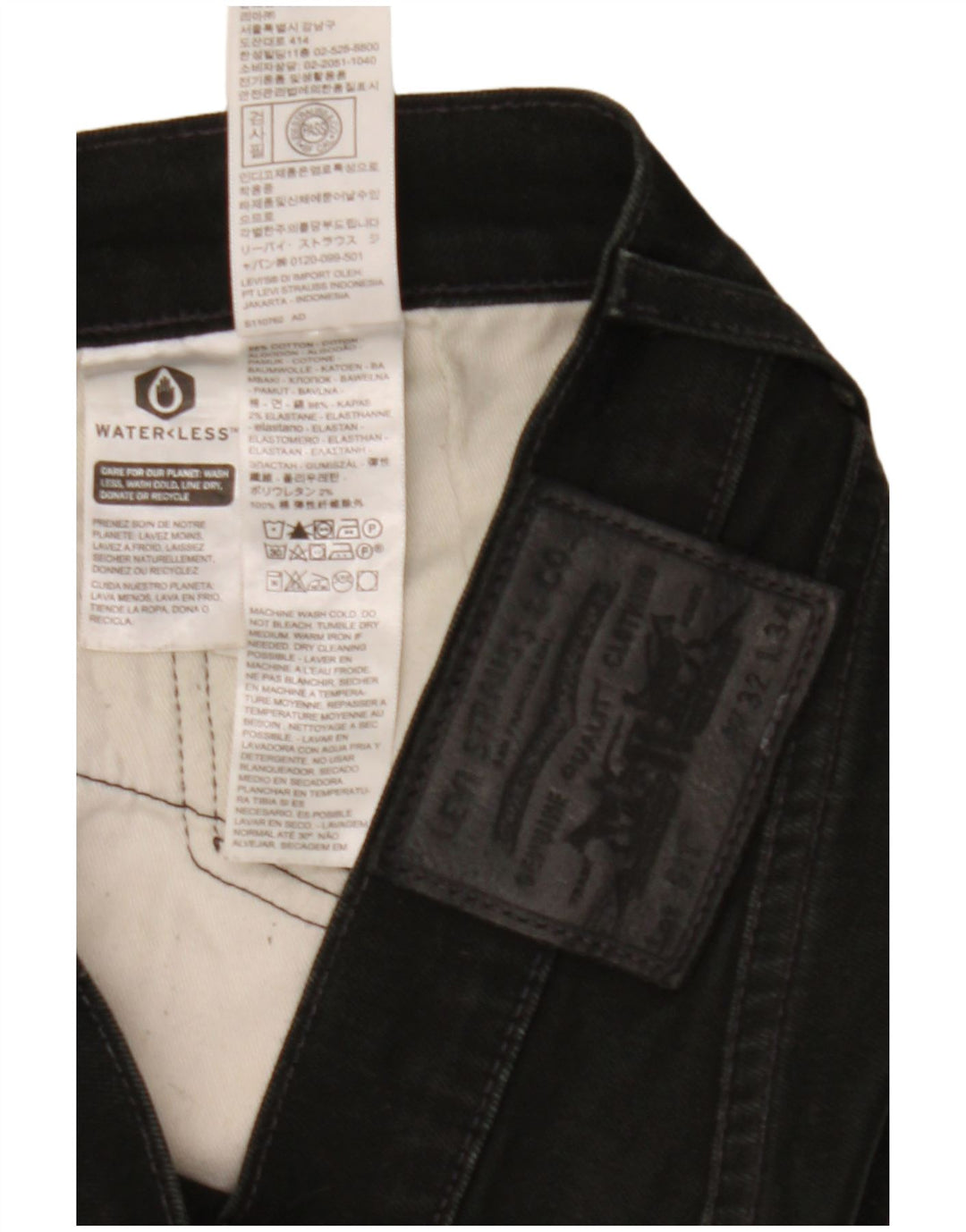 Levi's Herre 511 Slim Jeans W32 L34 Sort Bomuld