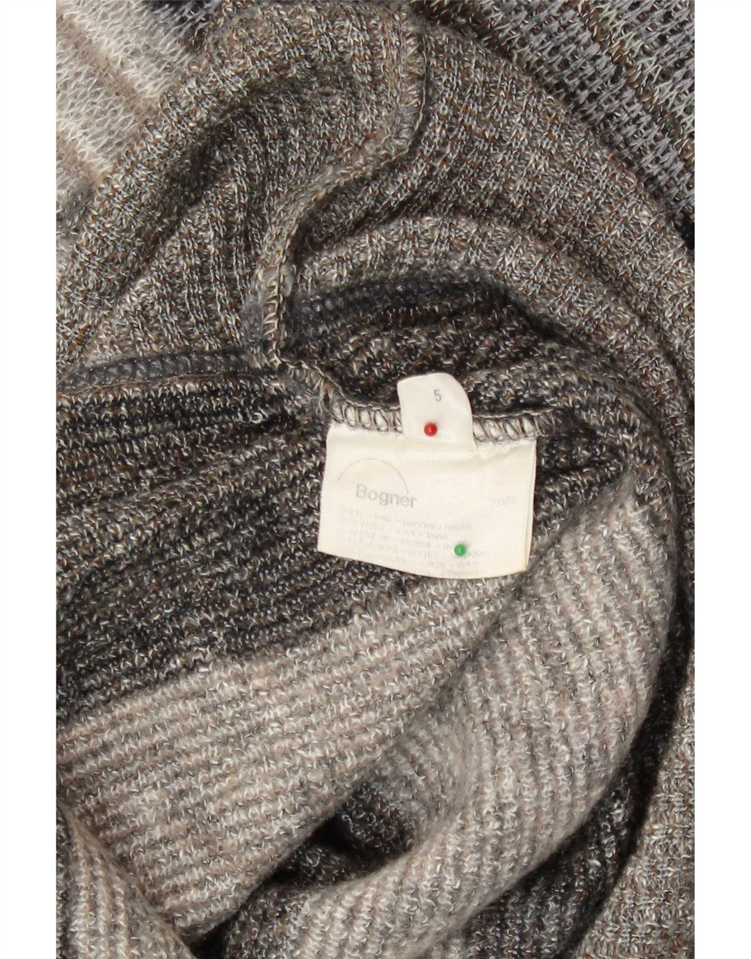 Bogner herre rund hals sweater lille grå geometrisk akryl