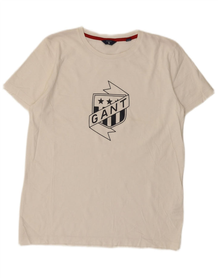 Gant Boys Grafisk T-Shirt Top 13-14 År Hvid Bomuld