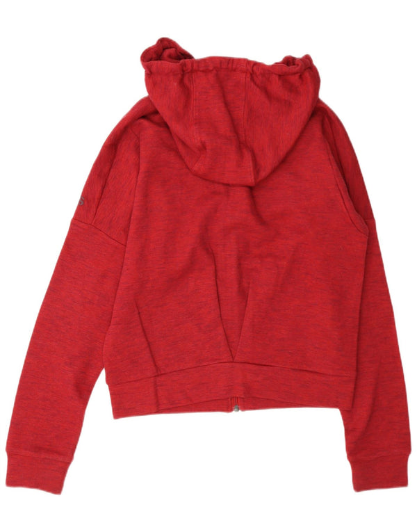 Adidas Dame Hættetrøje Sweater UK 12 Medium Rød Flecked Bomuld