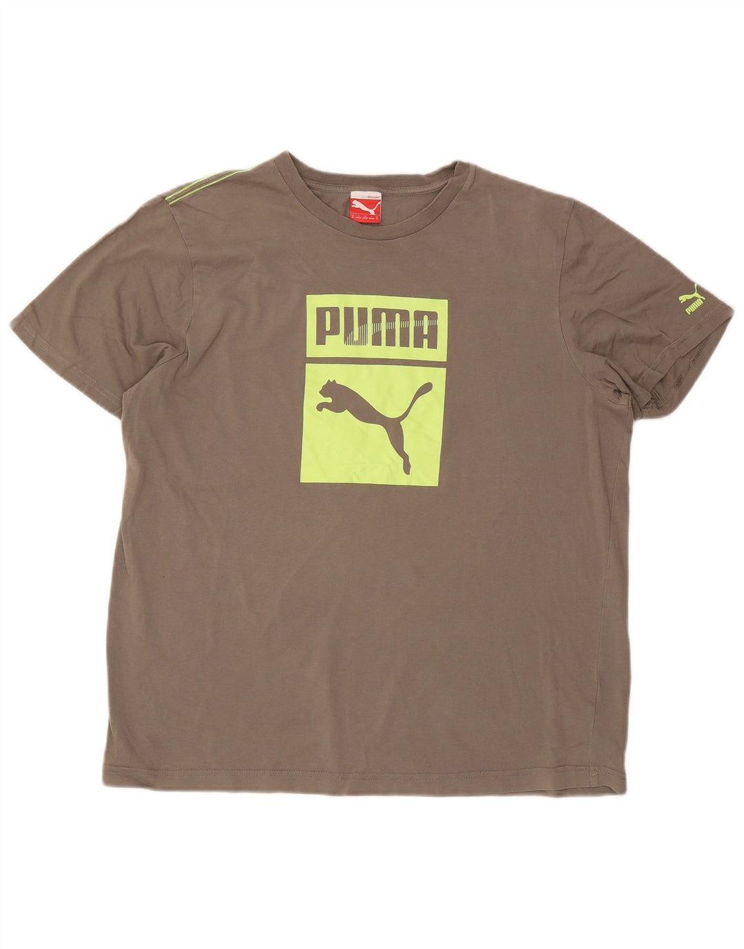 Puma Herre Grafisk T-Shirt Top XL Grå Bomuld