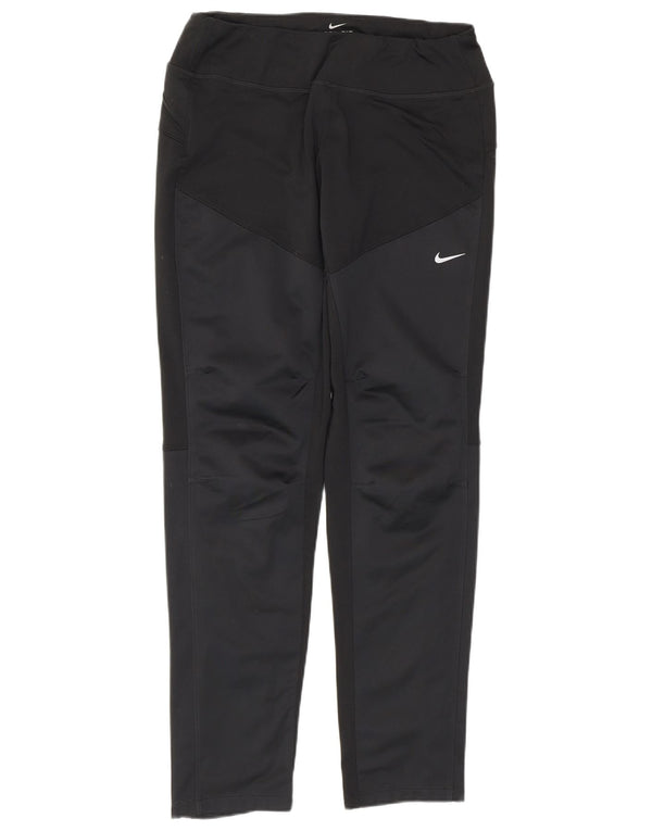 Nike Dame Dri Fit Leggings UK 10 Small Black Polyester