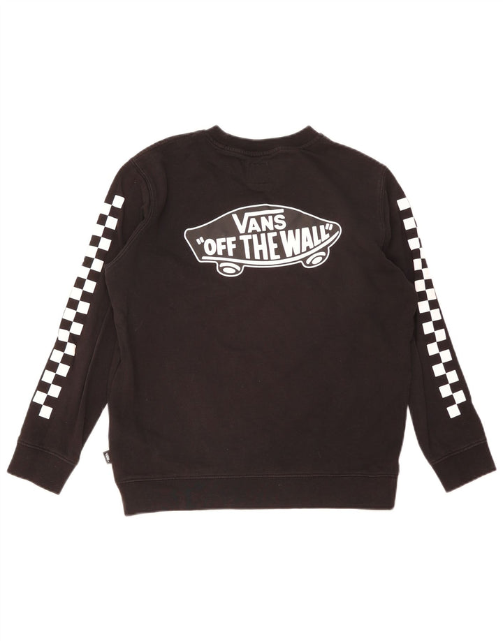 Vans Dame Grafisk Sweatshirt Jumper UK 16 Stor Sort Bomuld
