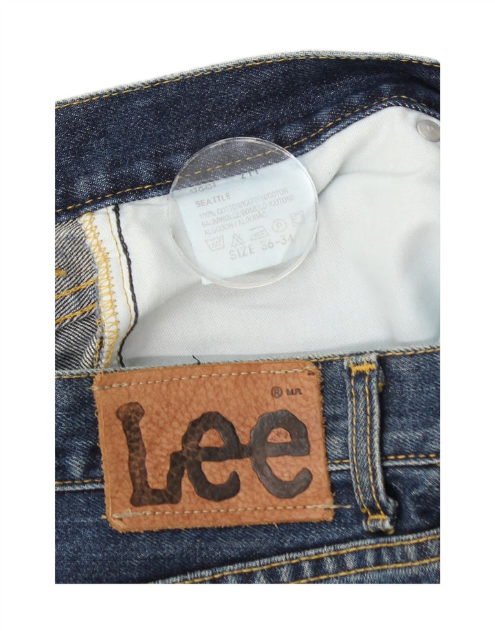 Lee Mens Seattle Straight Jeans W36 L28 Blå Bomuld