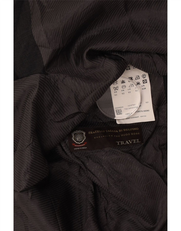 Hugo Boss Herre 2-knaps blazerjakke IT 52 XL Grå Virgin Wool