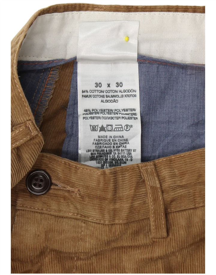 DOCKERS Lige fløjlsbukser til mænd W30 L30 Beige bomuld