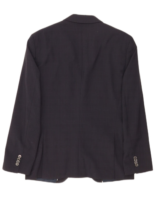 Hugo Boss Herre 2-knaps blazerjakke EU 48 Medium Navy Blue Check Classic