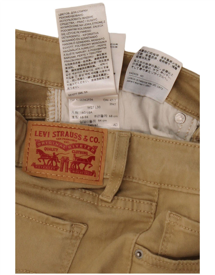 LEVI'S Dame 711 Skinny Casual Bukser W27 L24 Beige Bomuld