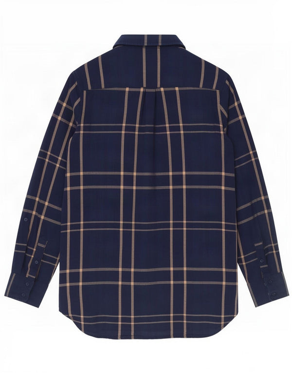 Fat Face Dameskjorte UK 14 Large Navy Blue Ternet Bomuld