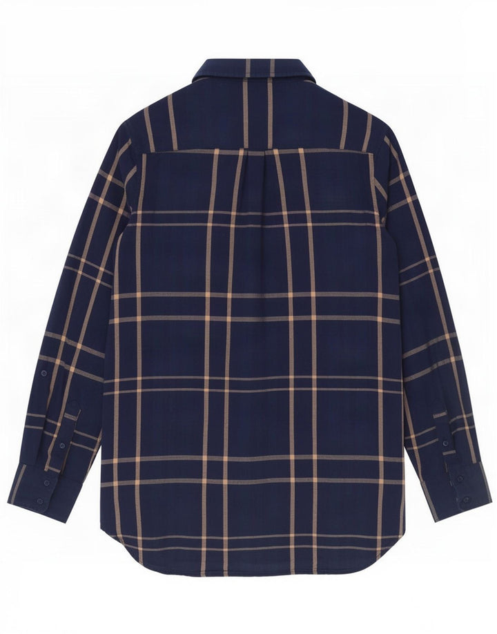 Fat Face Dameskjorte UK 14 Large Navy Blue Ternet Bomuld