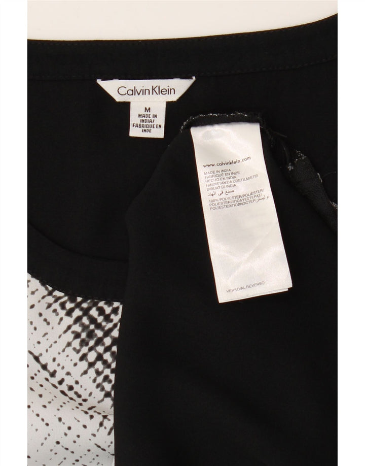 Calvin Klein Damebluse Top UK 14 Medium Sort Colourblock Polyester