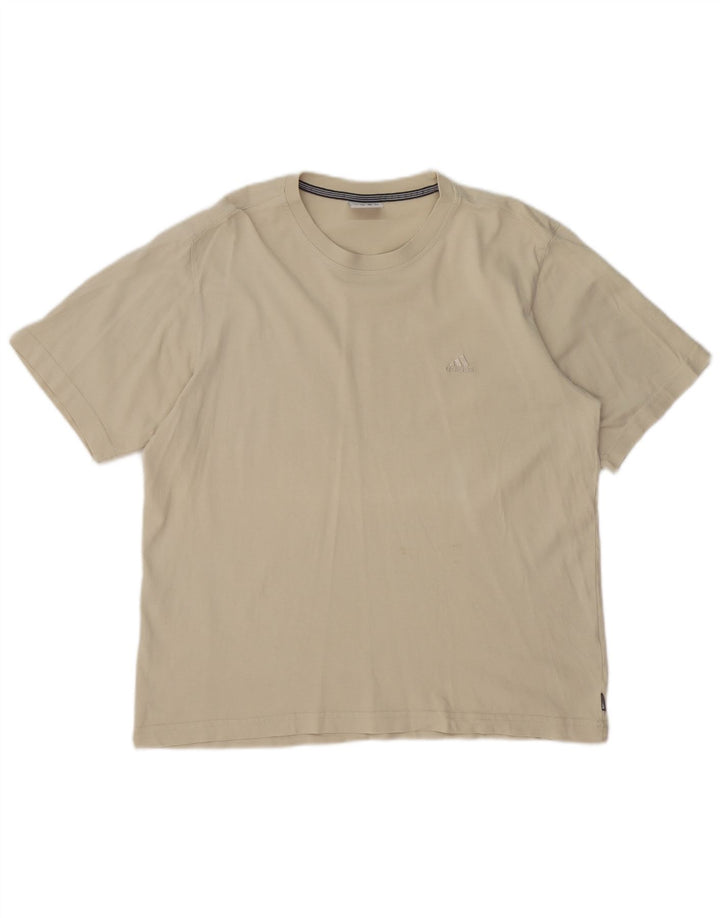 Adidas Herre T-Shirt Top Stor Beige Bomuld
