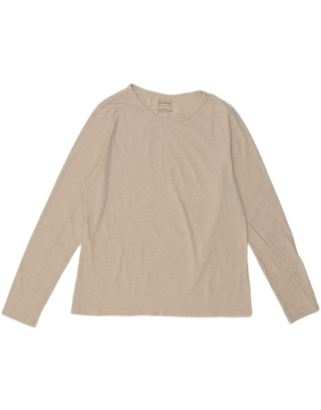 L.L.BEAN Womens Top Long Sleeve UK 16 Large Beige Cotton Vintage L.L.Bean and Second-Hand L.L.Bean from Messina Hembry 