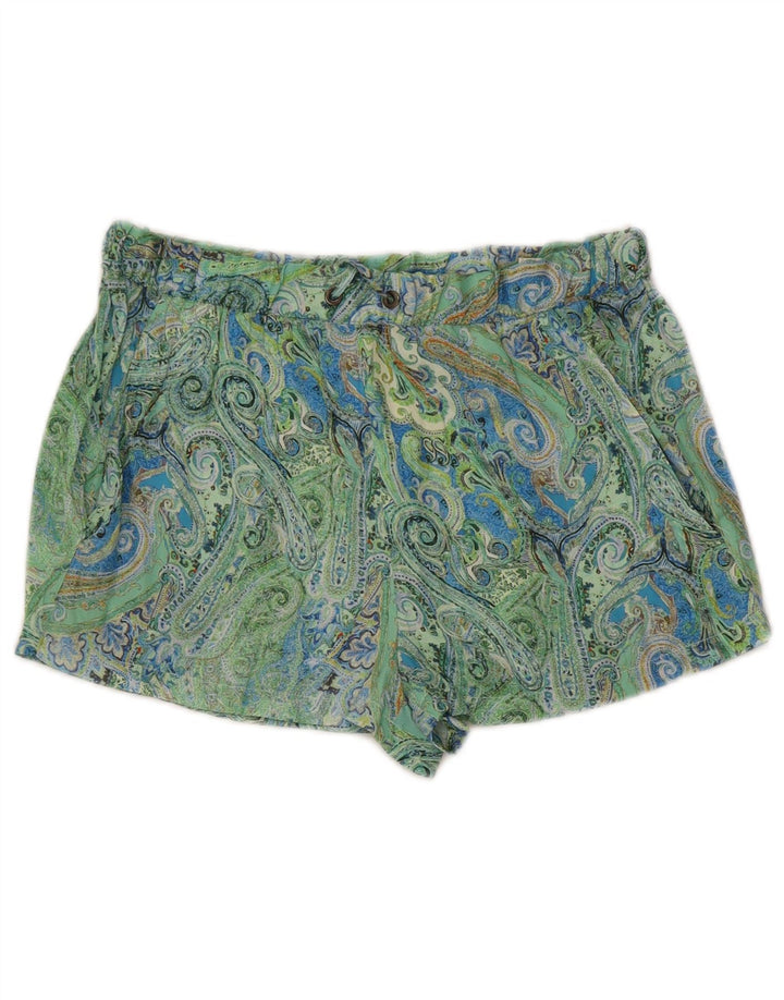 Zara Dame Hot Pants Medium W28 Grøn Paisley Polyester