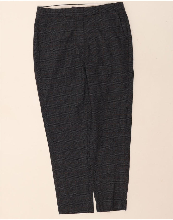Marks & Spencer Chinobukser til kvinder UK 12 Medium W30 L27 Marineblå ternet