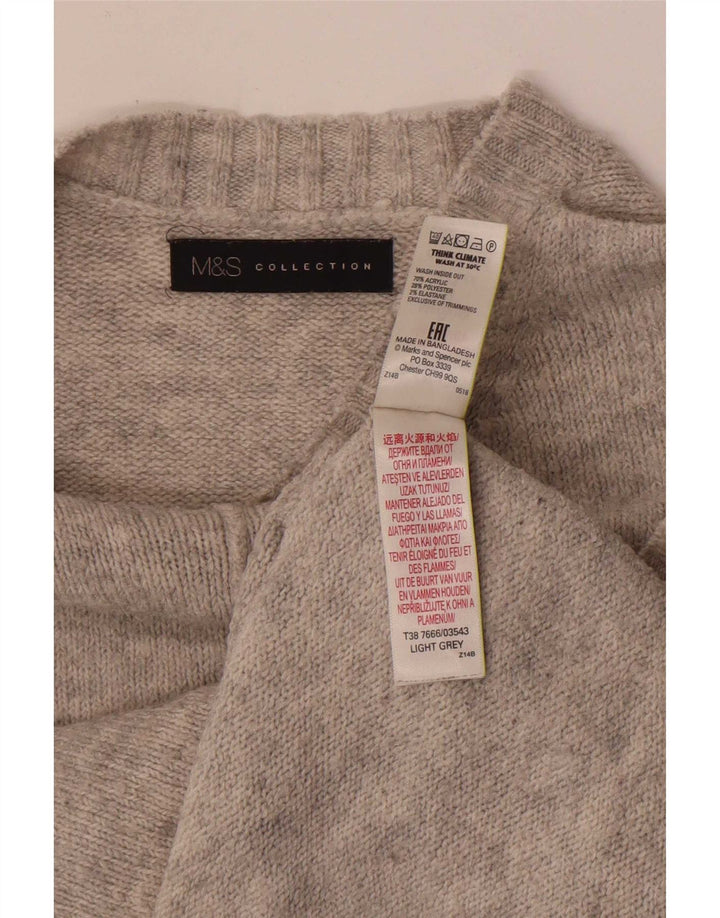 Marks & Spencer Dame sweater med rund hals DK 14 Medium Grå Akryl