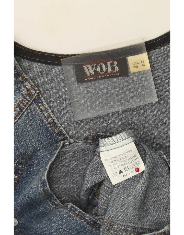 Vintage Dame denim vest EU 42 Stor Blå Bomuld