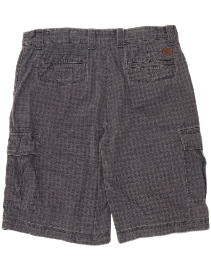 IZOD Mens Cargo Shorts  W36 Large  Grey Check Cotton Vintage Izod and Second-Hand Izod from Messina Hembry 