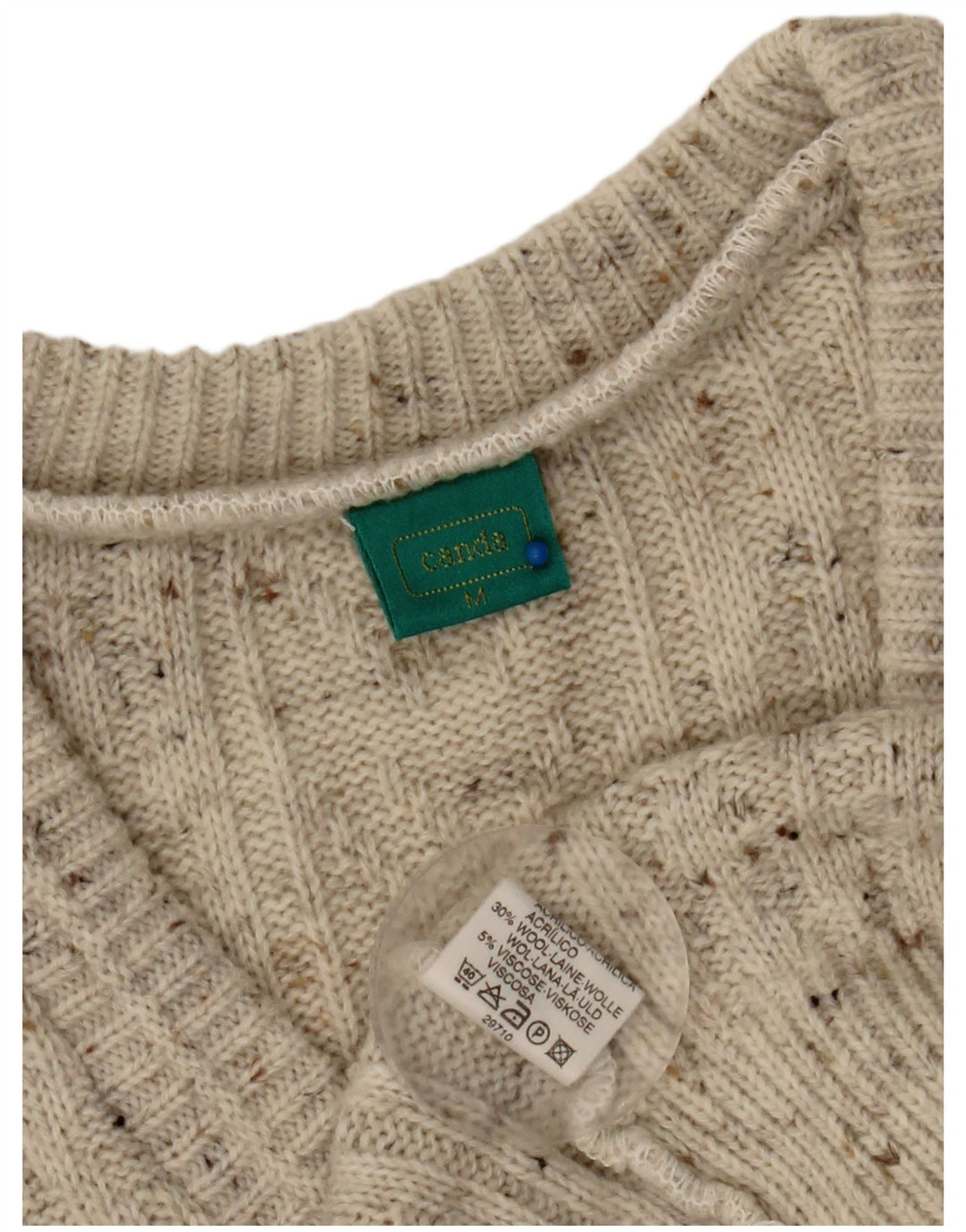 Canda Herre V-hals sweater Medium Grey Flecked Acryl