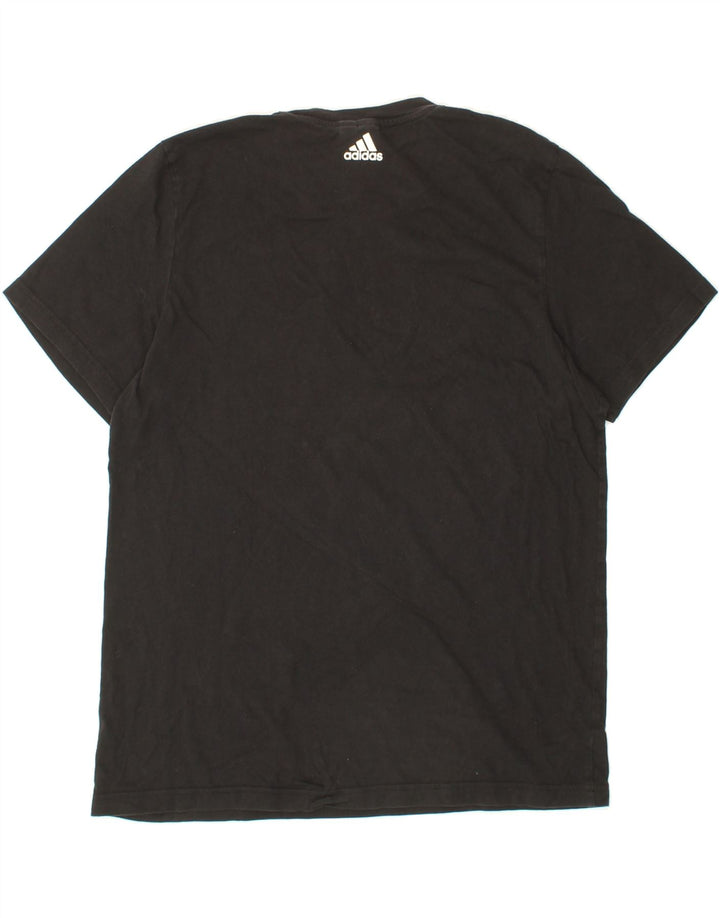 ADIDAS Mens Graphic T-Shirt Top Large Black Cotton Vintage Adidas and Second-Hand Adidas from Messina Hembry 