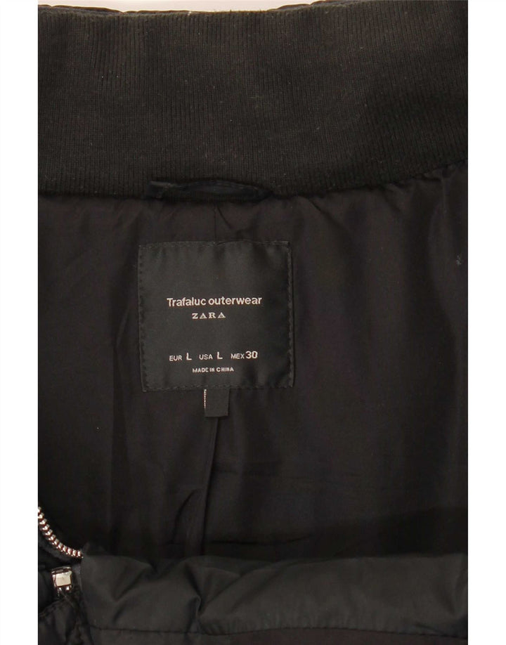 Zara Dame Trafaluc polstret jakke UK 16 Stor sort nylon
