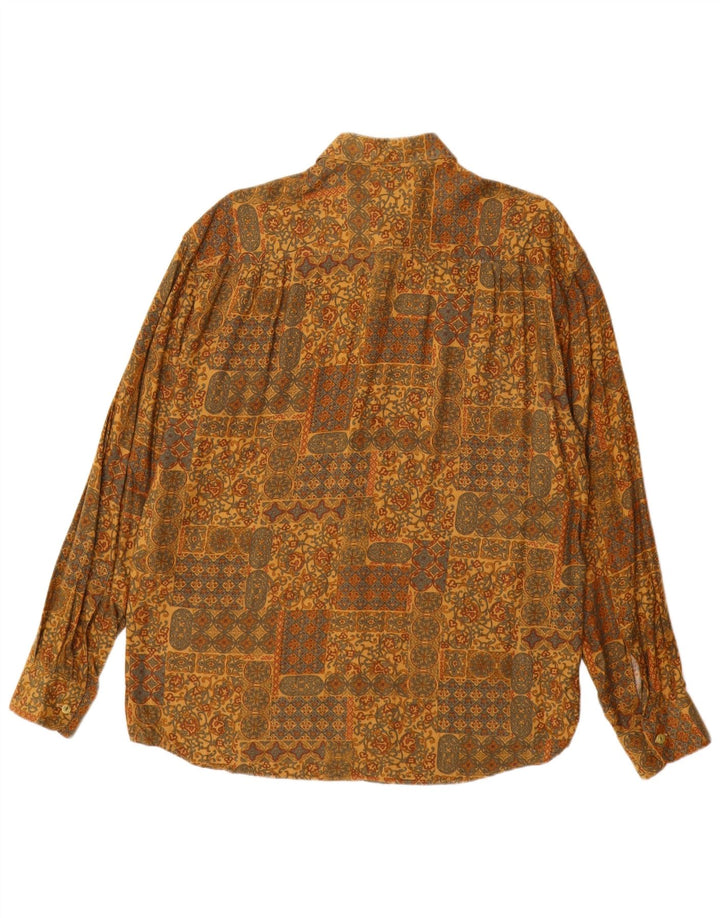 OLD FARWAY Herreskjorte str. 40 15 1/2 Medium Yellow Paisley Viscose