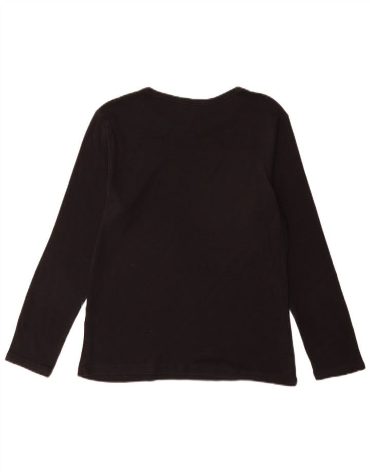 Marks & Spencer Dametop Langærmet UK 14 Medium Sort Bomuld