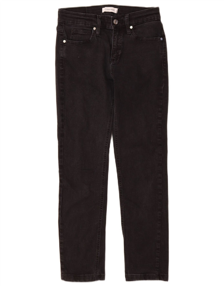 Calvin Klein Dame Slim Jeans W27 L28 Sort Bomuld