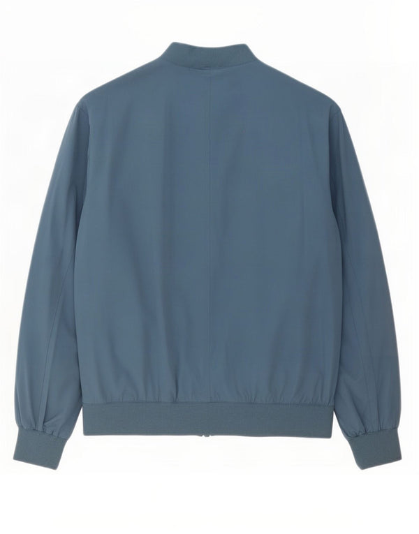Zara Herre Bomber Jacket UK 40 Large Blue Polyester