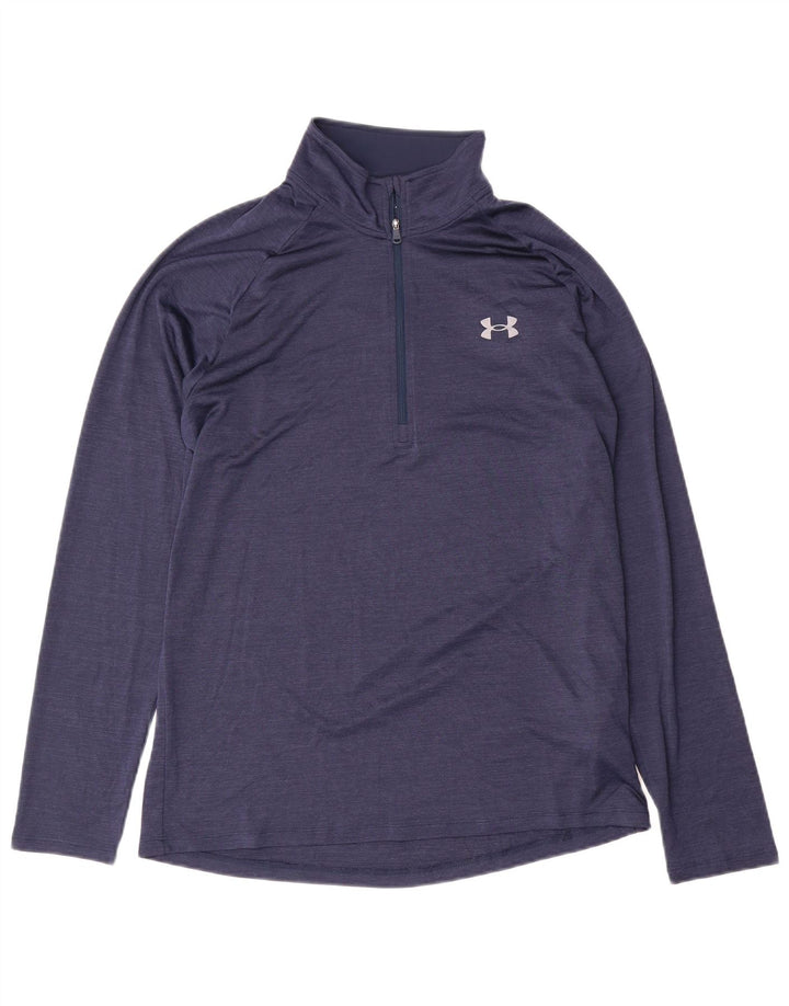 Under Armour Herre Zip Neck Pullover Træningsdragt Top Medium Navy Blue