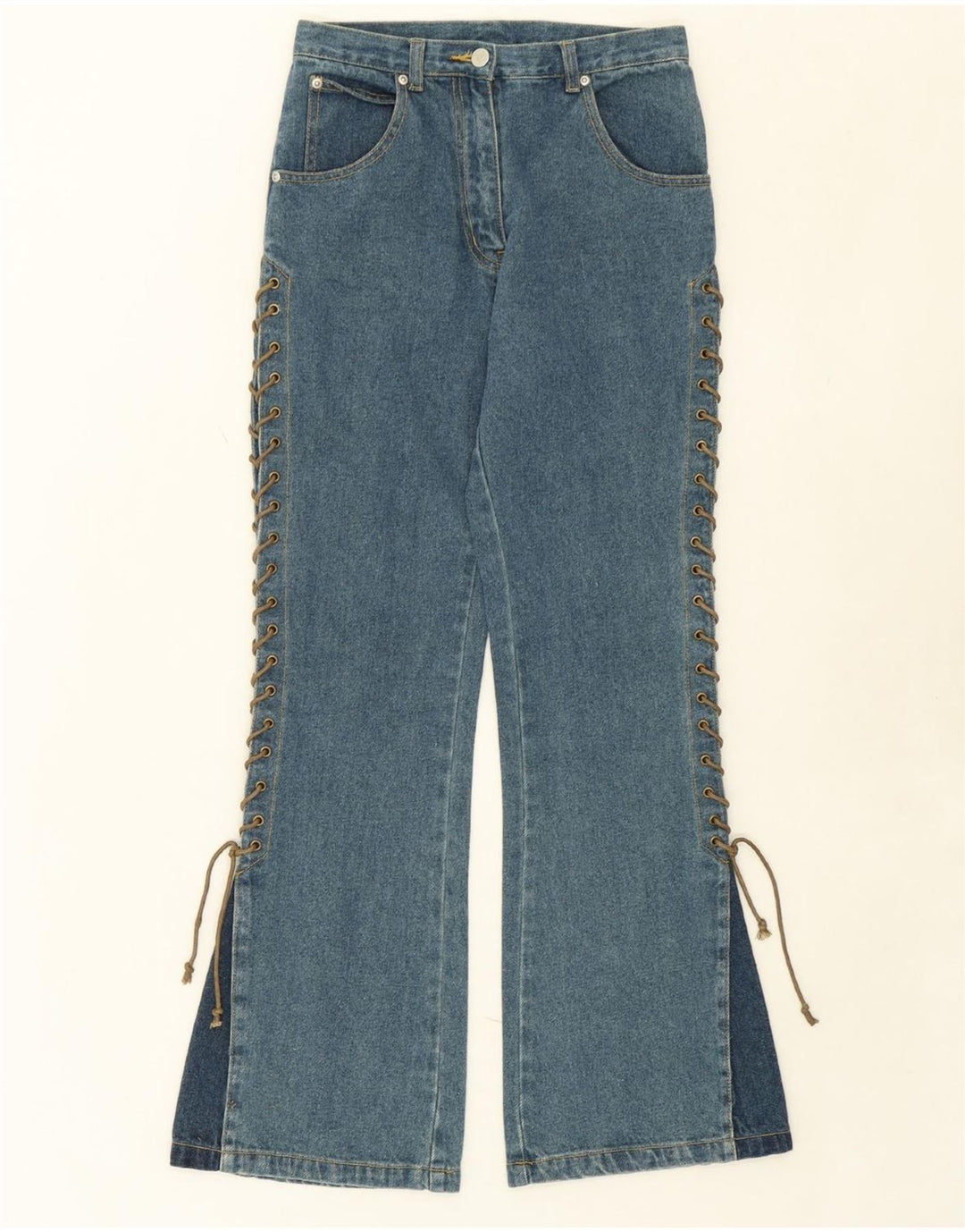 VINTAGE Womens Flared Jeans W26 L29 Blue Cotton Vintage Vintage and Second-Hand Vintage from Messina Hembry 