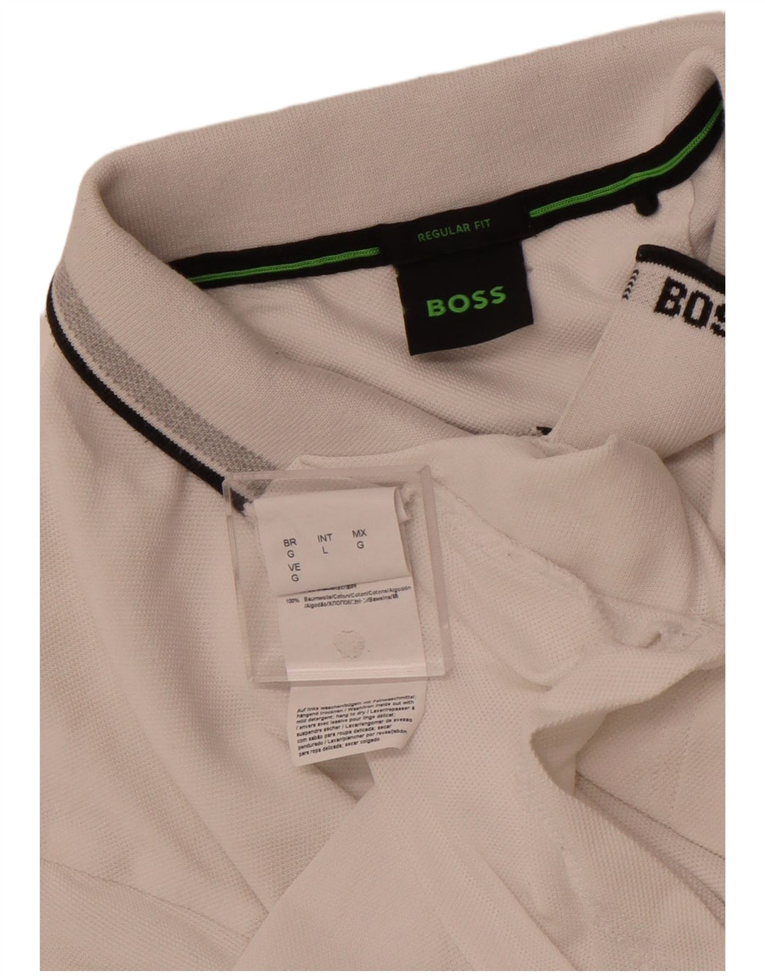 HUGO BOSS Herre Regular Fit Polo Shirt Stor hvid bomuld