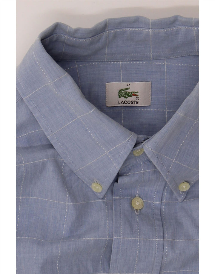 LACOSTE Mens Shirt Size 41 Large Blue Check Cotton Vintage Lacoste and Second-Hand Lacoste from Messina Hembry 