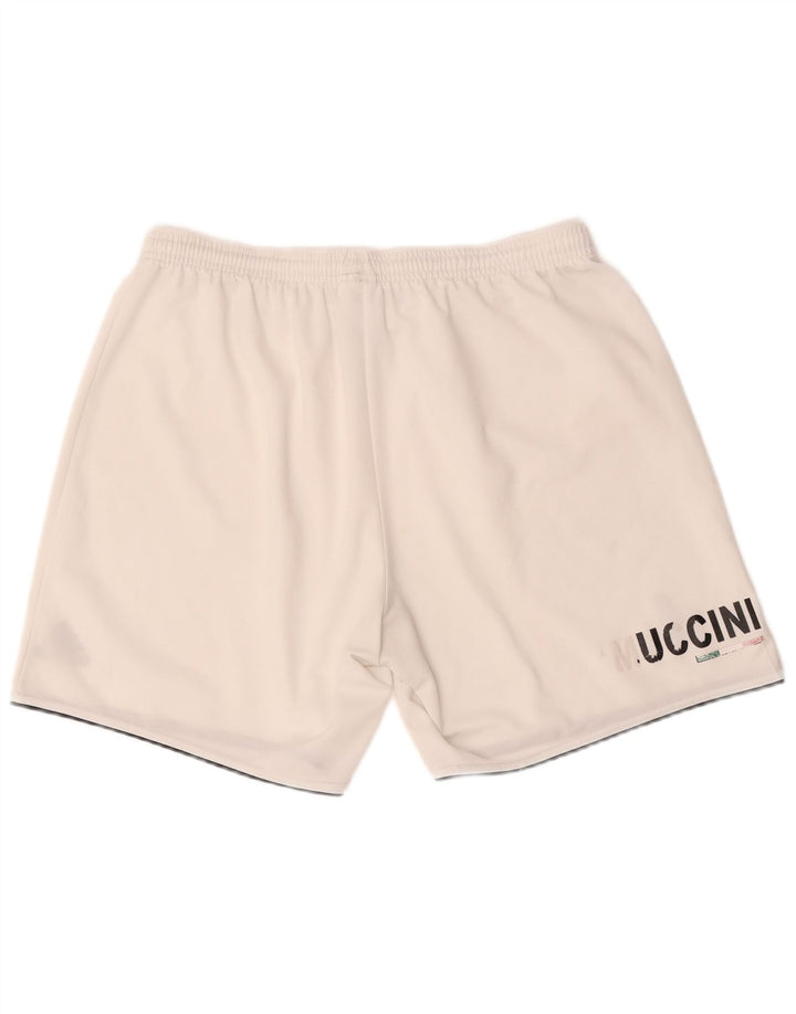 Adidas Herre Climalite grafiske sportsshorts store hvide polyester