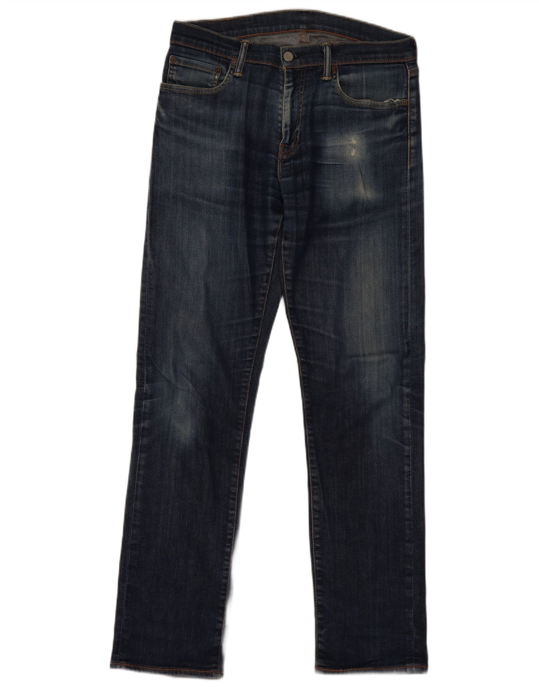 Levi's Herre 504 Straight Jeans W32 L34 Marineblå Bomuld