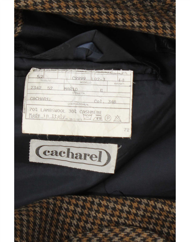 Cacharel Herre 2-knaps blazerjakke IT 52 XL Brun Houndstooth Uld