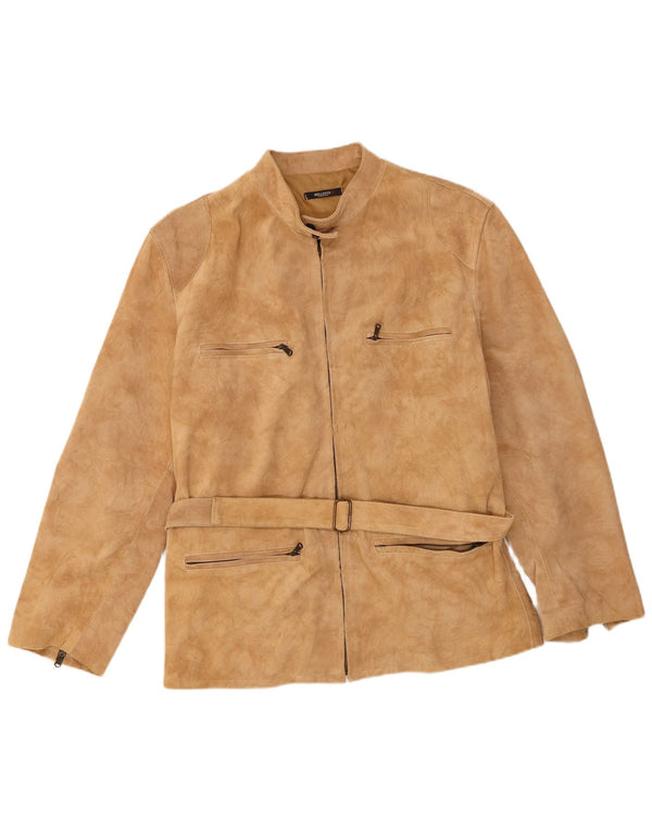 Bellucci Herre ruskindsjakke IT 54 2XL Beige Læder