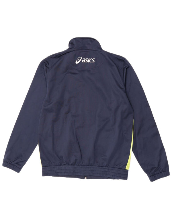 Asics Boys Grafisk træningsdragt topjakke 11-12 år Navy Blue Colourblock